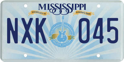 MS license plate NXK045
