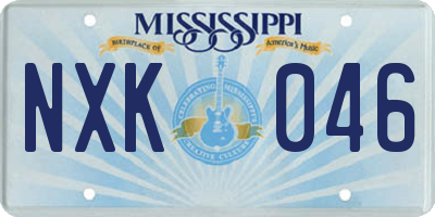 MS license plate NXK046