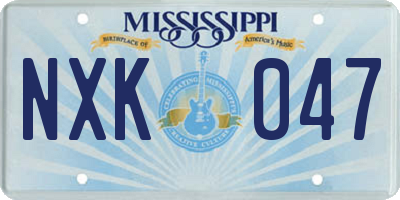 MS license plate NXK047