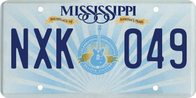 MS license plate NXK049