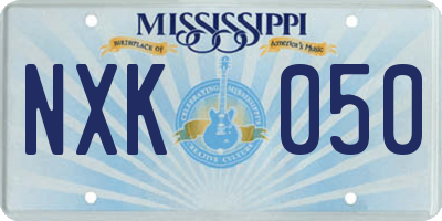 MS license plate NXK050