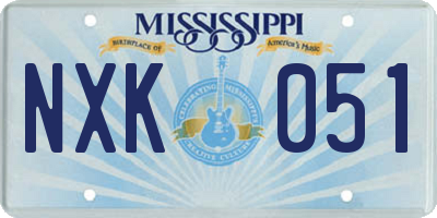 MS license plate NXK051