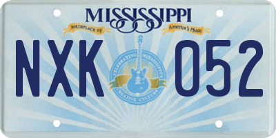 MS license plate NXK052