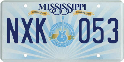 MS license plate NXK053