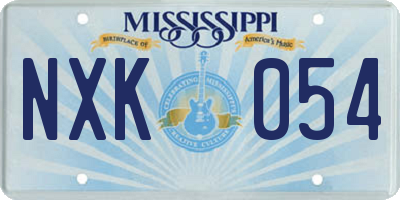MS license plate NXK054