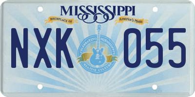 MS license plate NXK055