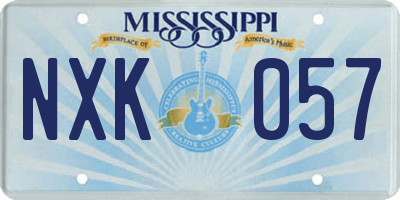 MS license plate NXK057