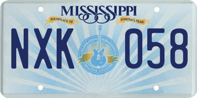 MS license plate NXK058