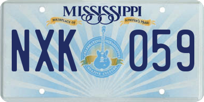 MS license plate NXK059