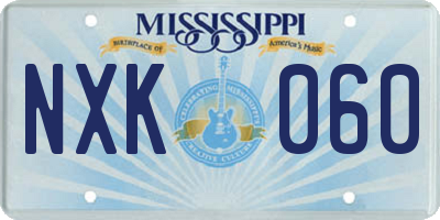 MS license plate NXK060