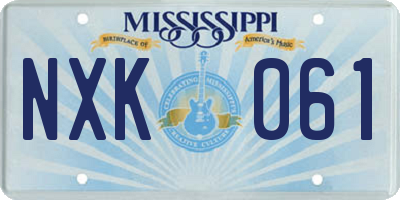 MS license plate NXK061
