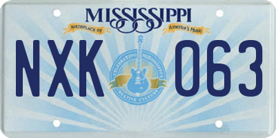 MS license plate NXK063