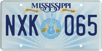 MS license plate NXK065