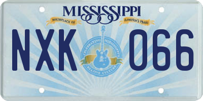 MS license plate NXK066