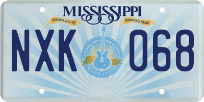MS license plate NXK068