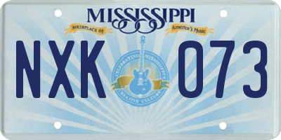 MS license plate NXK073
