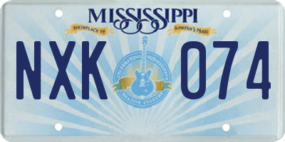 MS license plate NXK074