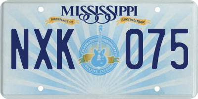 MS license plate NXK075