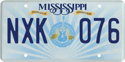 MS license plate NXK076
