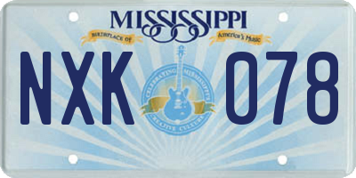 MS license plate NXK078