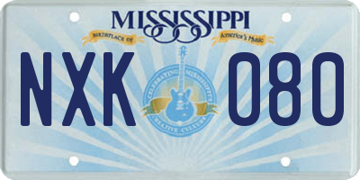 MS license plate NXK080