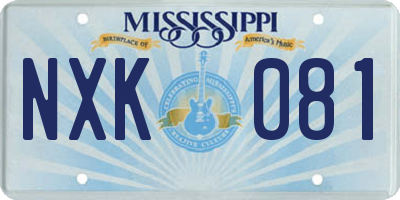 MS license plate NXK081