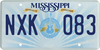 MS license plate NXK083