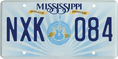 MS license plate NXK084