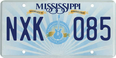 MS license plate NXK085
