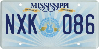 MS license plate NXK086