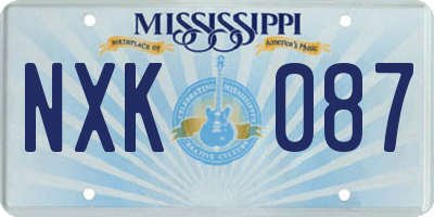 MS license plate NXK087