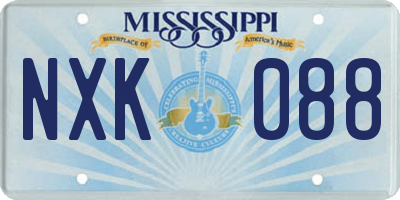 MS license plate NXK088