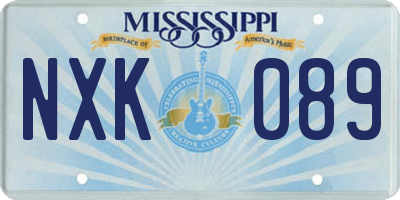 MS license plate NXK089