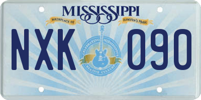 MS license plate NXK090
