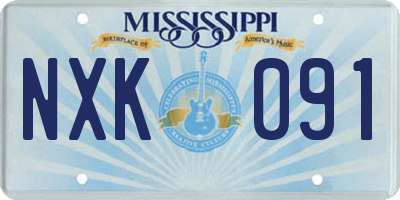 MS license plate NXK091