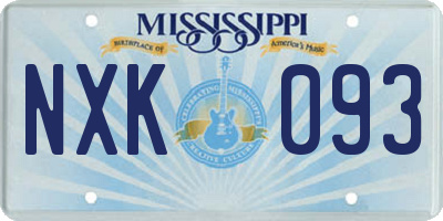 MS license plate NXK093