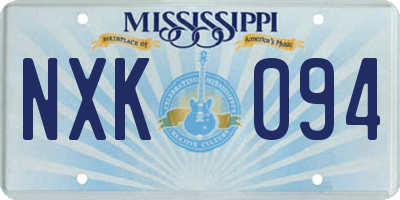 MS license plate NXK094