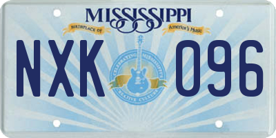 MS license plate NXK096