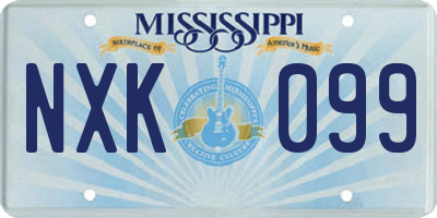 MS license plate NXK099