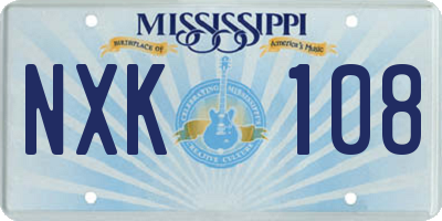 MS license plate NXK108