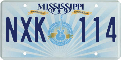 MS license plate NXK114