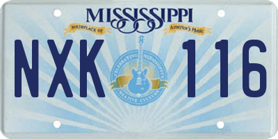 MS license plate NXK116