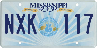 MS license plate NXK117