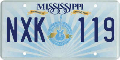 MS license plate NXK119