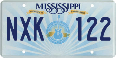 MS license plate NXK122