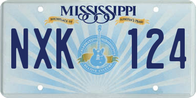 MS license plate NXK124