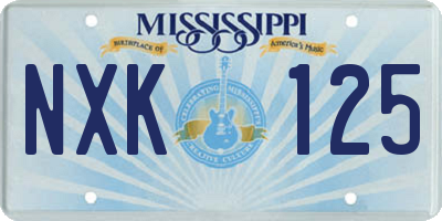 MS license plate NXK125