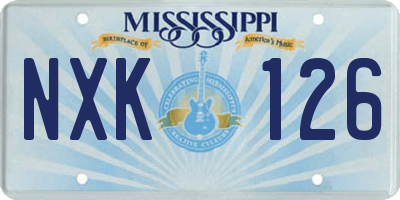 MS license plate NXK126