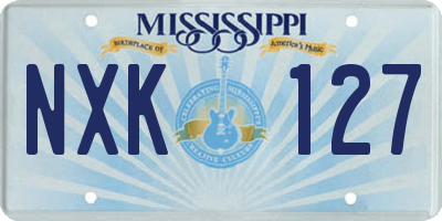 MS license plate NXK127
