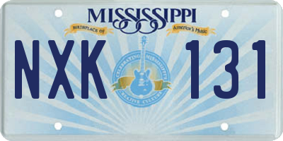 MS license plate NXK131